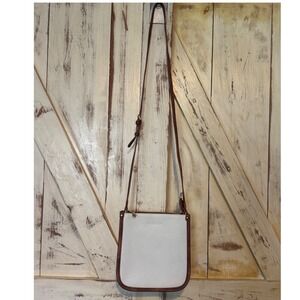 Westbronco Crossbody White Leather Brown Trim Bag